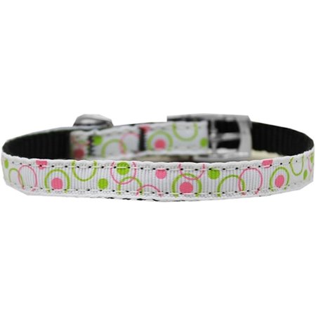 MIRAGE PET PRODUCTS 0.38 in. Retro Nylon Dog Collar with Classic BuckleWhite Size 8 126-003 38WT8